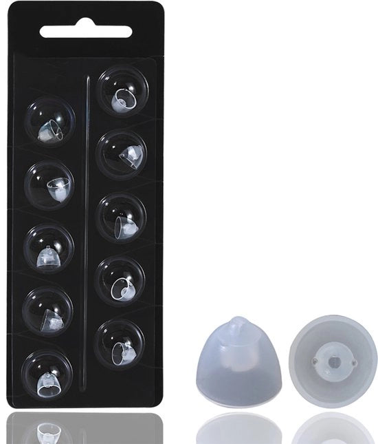 10 pezzi - Orecchini ausiliari - Adatti per Oticon MiniFit apparecchi acustici - Articoli di pulizia e manutenzione - 8 mm - Orecchini ausiliari a due fori - siliconici