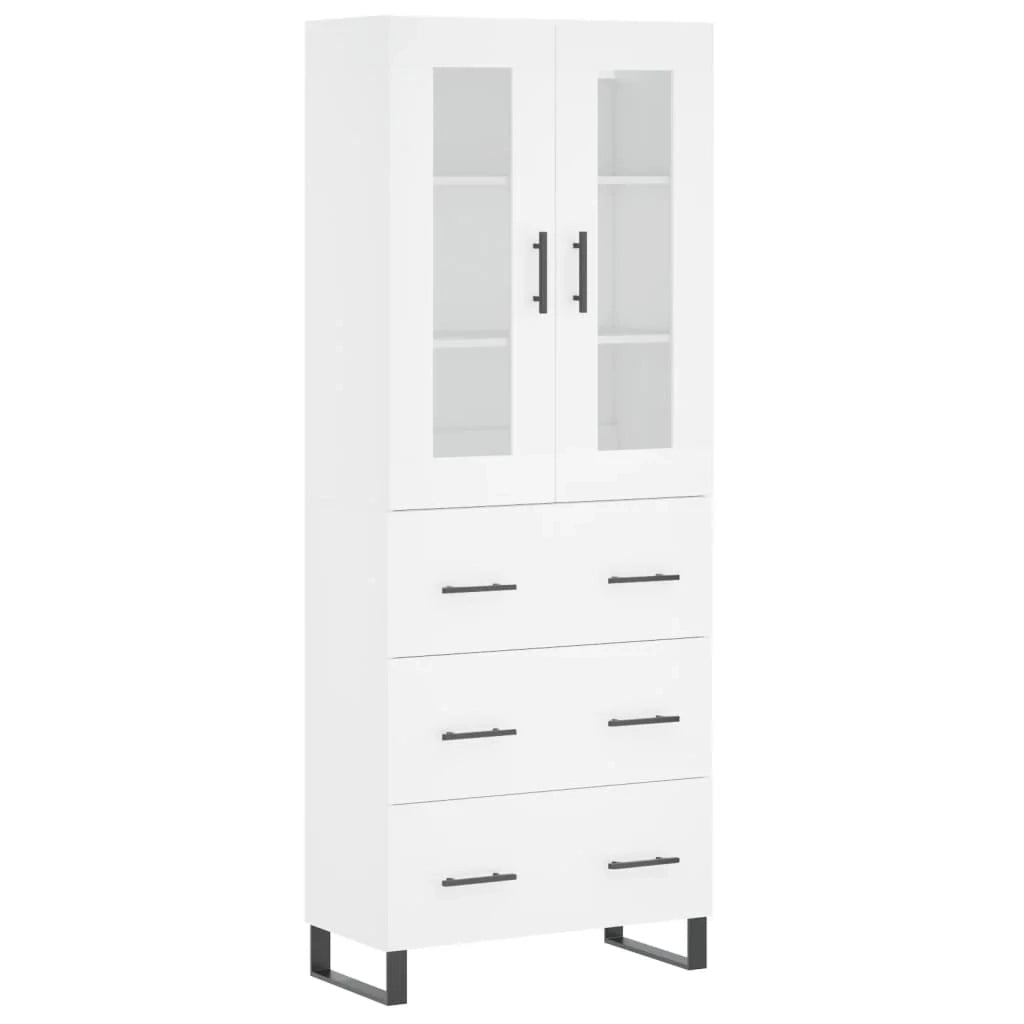 Buffet credenza cassettiera armadio mobile contenitore organizer cucina soggiorno salotto alto 69,5 x 34 x 180 cm legno ingegnerizzato bianco 02_0032744