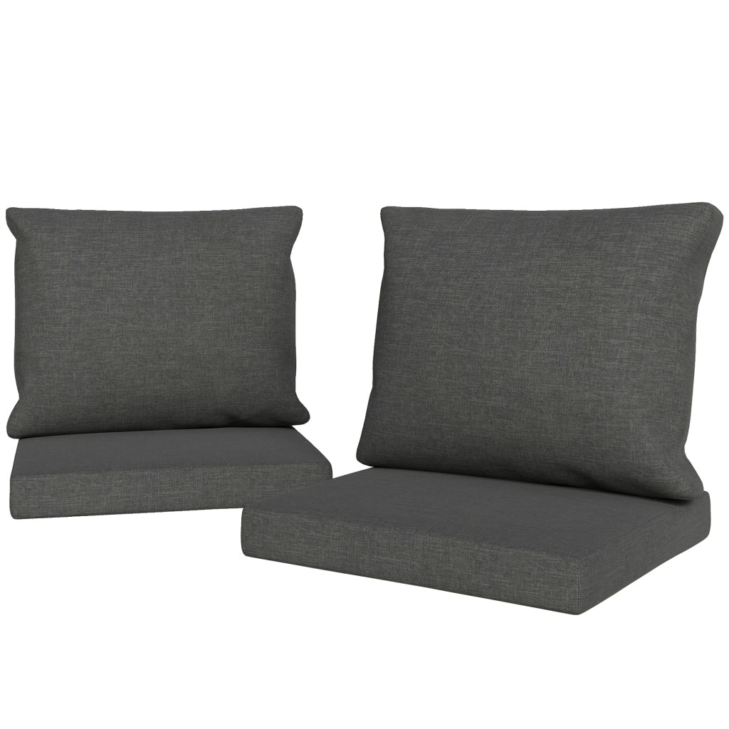 Set di 4 cuscini per divano da giardino ¨C zephmum ¨C grigio scuro 56x52x7cm 56x45x17cm