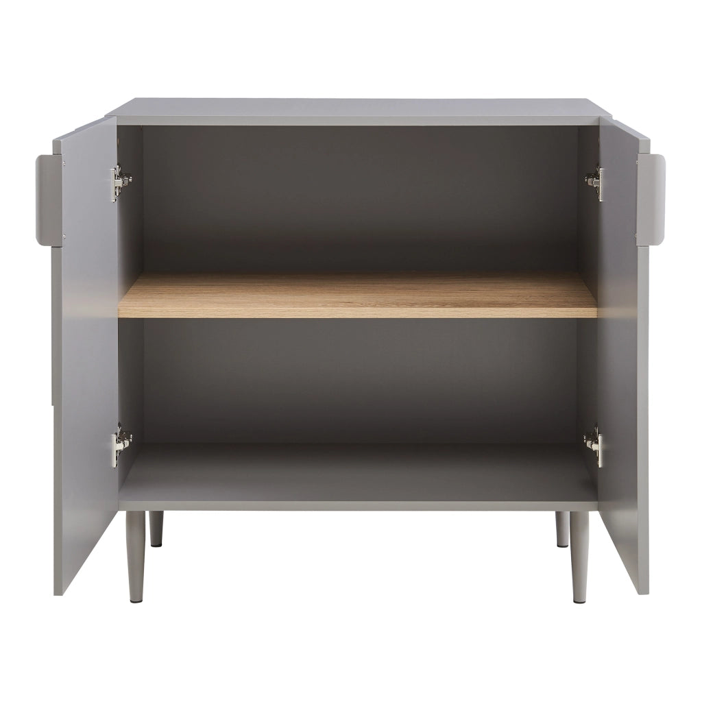 Credenza Bassa Starvili con 2 Ante Madia Moderna 75x76x38 cm Grigio [en.casa]
