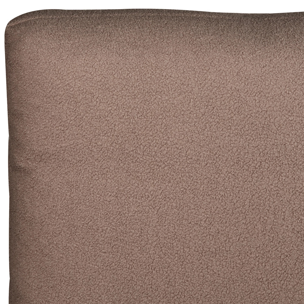 Letto matrimoniale imbottito in bouclè marrone 160 x 200 cm con rete a doghe stile moderno