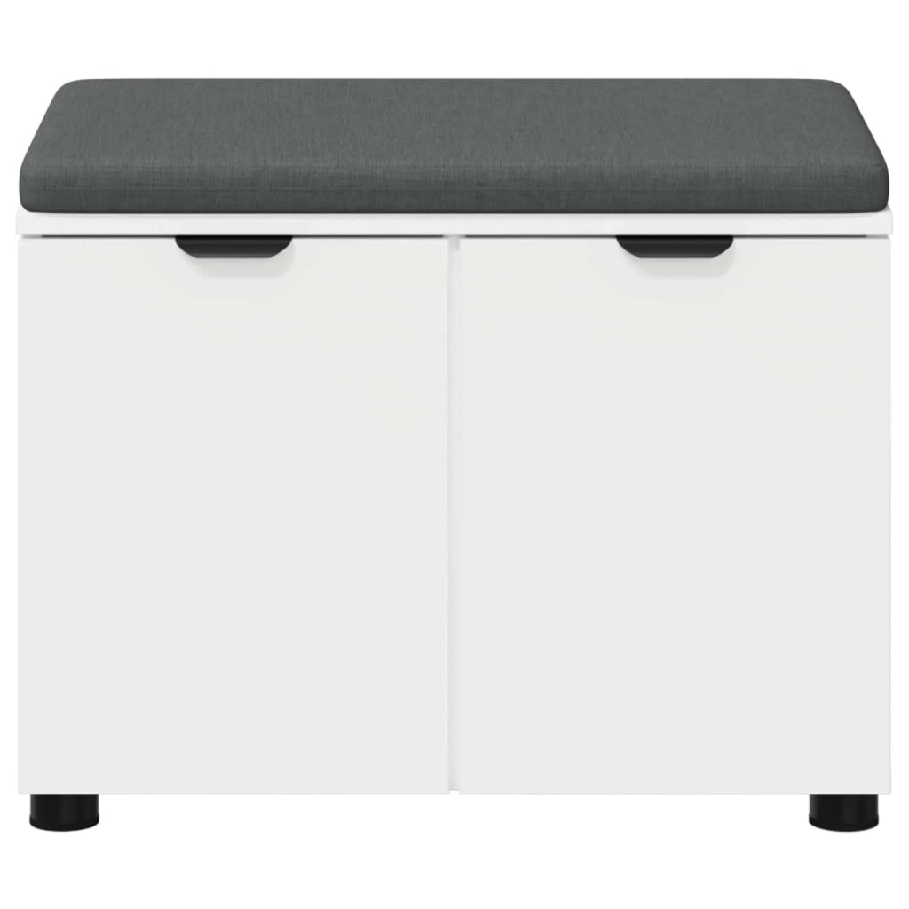 Panca per ingresso con cuscino con porta Bianco 60 x 38 x 46 cm 891472