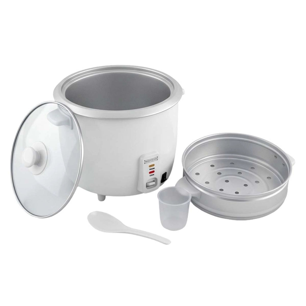 Cuociriso Elettrico 1.8L 700W con Funzione Vapore e Riscaldamento 3D Bianco SWISS HAUS