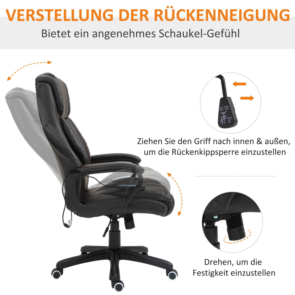 Sedia da ufficio ergonomica con massaggio e schienale regolabile ¨C zephmum ¨C marrone