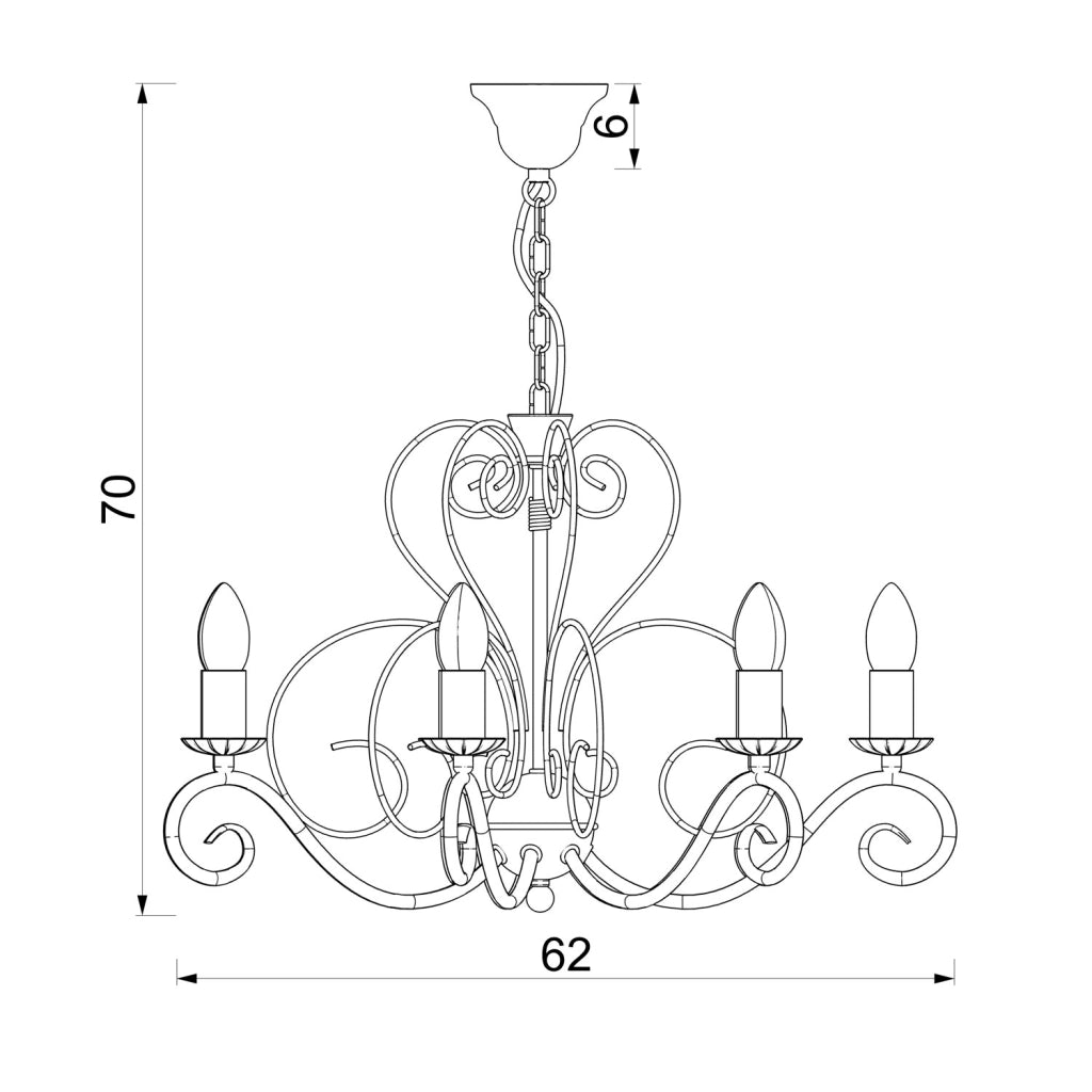 Lampadario decorativo beige 7 luci E14 Mauro Luminex