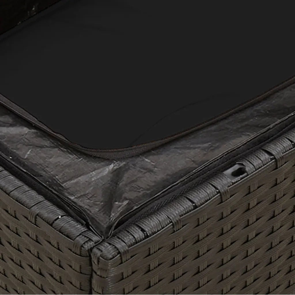 Sedia da giardino senza braccioli con cuscini nera in polyrattan CFW6027397