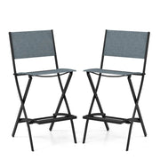 Set di 2 sgabelli da bar pieghevoli 46 x 57 x 102 cm comfort ergonomico piedini in textilene antiscivolo blu 20_0012456