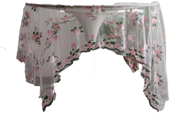 Tela da tavolo Vintage con bordo - Tela da tavolo rettangolare - Tavolo 130 x 130 cm - Tela da tavolo con disegno fiorale - Tela da tavolo lavabile - Tela da tavolo per matrimoni