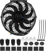 Ventilatore di ventilazione per auto 12 pollici 12 V 80 W 10 metri universale acciaio ABS 800 CFM 2000 giri/minuto kit di montaggio