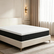 Materasso 140x190 cm Memory Foam a Molle; Spessore 25 cm; Sfoderabile; Bianco e Grigio