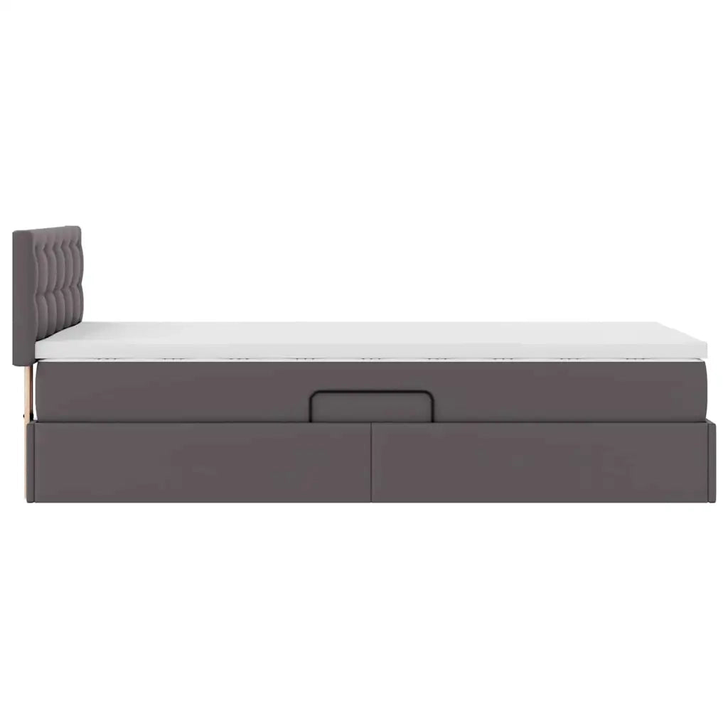 Letto con contenitore e materasso Grigio 90 x 200 cm