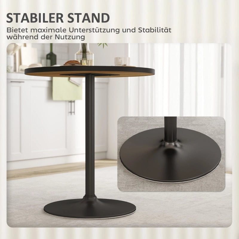 Tavolo da pranzo - rotondo per 4 - piano effetto legno - Ø70x76 cm - rovere - per cucina e soggiorno