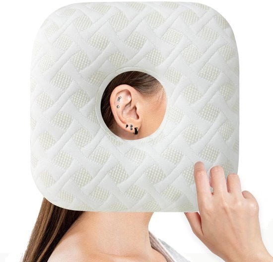 Ore protettive 28 × 28 × 7 cm - Orecchio con foro - Alleviazione efficace del dolore all'orecchio - Supporto ergonomico - Adatto a persone con allergie - Imbottitura in PP e cotone