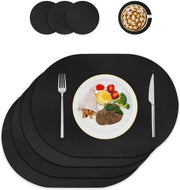 Placemat e Sottopiede da Asciugare - Stile e Funzionale - 4 Pezzi - Pelle di Pelle e Gomma - 43 x 30 cm