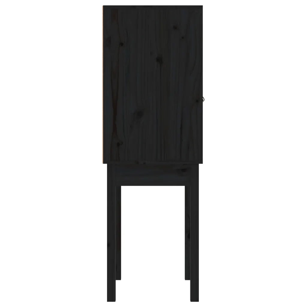 Credenza Nera 60x40x120 cm in Legno Massello di Pino 821748