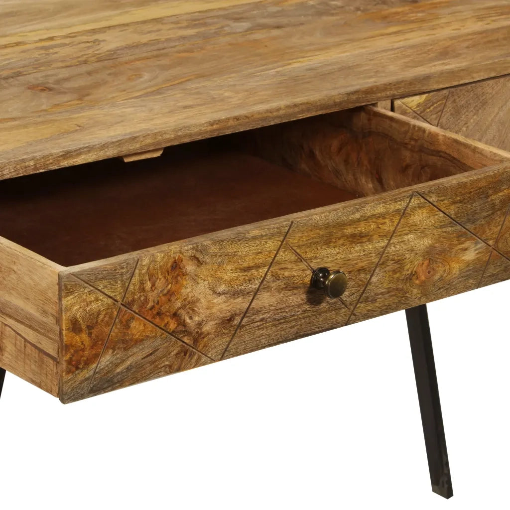 Scrivania con Cassetti in Legno Massello di Mango 110x50x76 cm cod mxl 77297