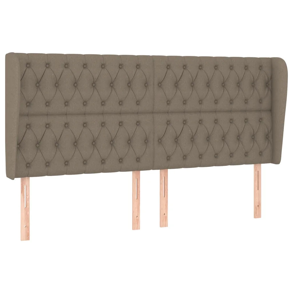 Testiera | Testata ad Orecchio Tortora 183x23x118/128 cm in Tessuto