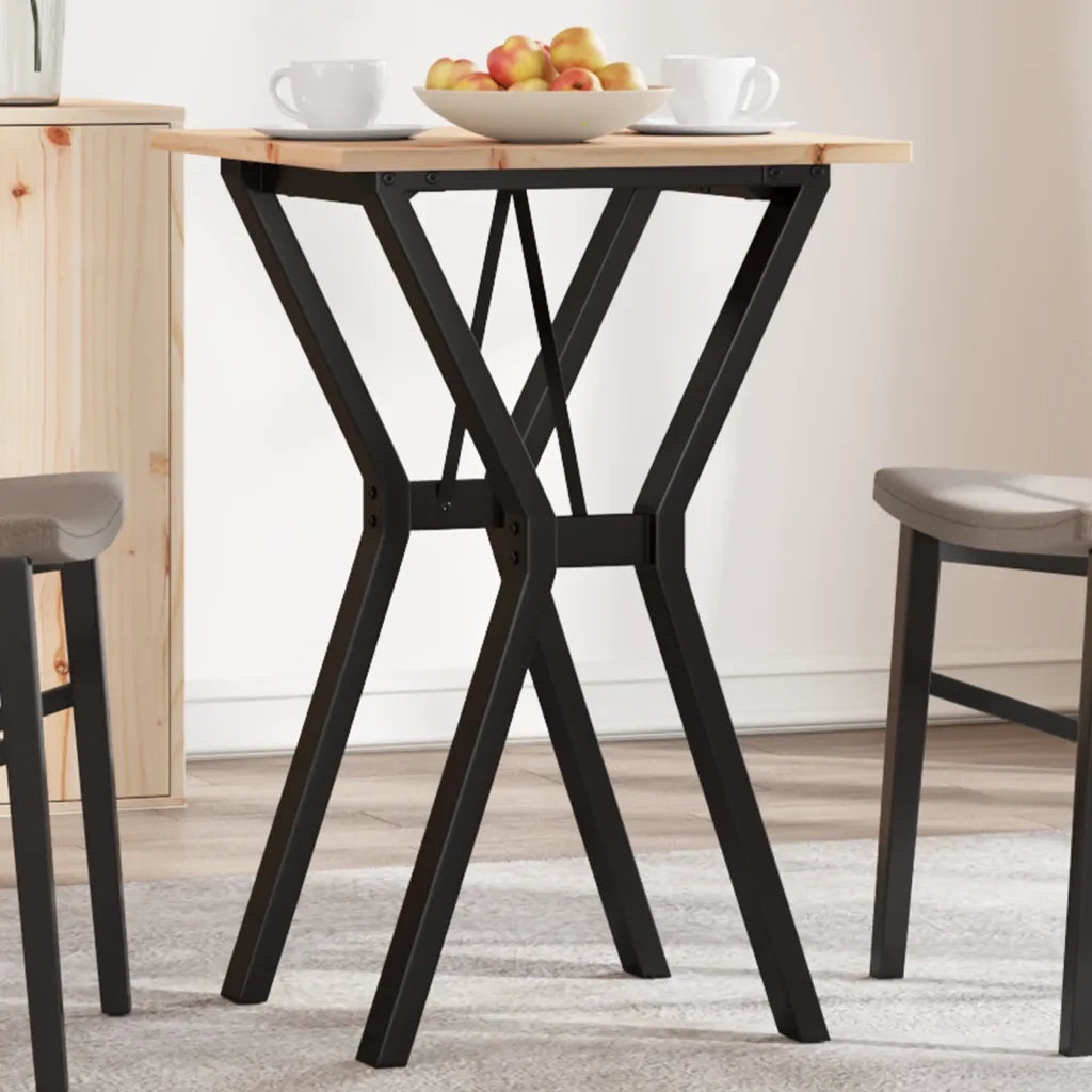 Tavolo da Pranzo | Tavolo da cucina Telaio a Y 50x50x75 cm Legno Pino e Acciaio