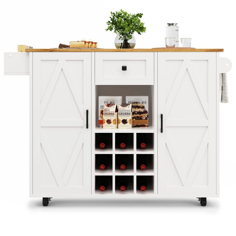 Isola Cucina Multifunzione con Cassetti e Ripiani ¨C Xylo ¨C Legno, Allungabile