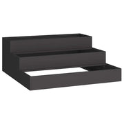 Fioriera da giardino moderna per esterni 90 x 90 x 35 cm resistente ed esteticamente gradevole realizzata in acciaio laminato a freddo nero 02_0052048