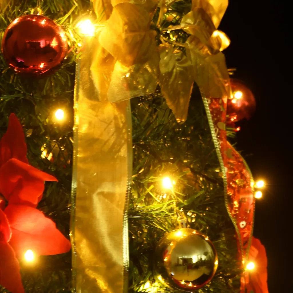 Albero di Natale Artificiale Pop-up-Albero Natalizio con 50 LED Verde 120 cm