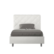 Letto Matrimoniale 160x200 cm con Rete e Contenitore Priya Bianco