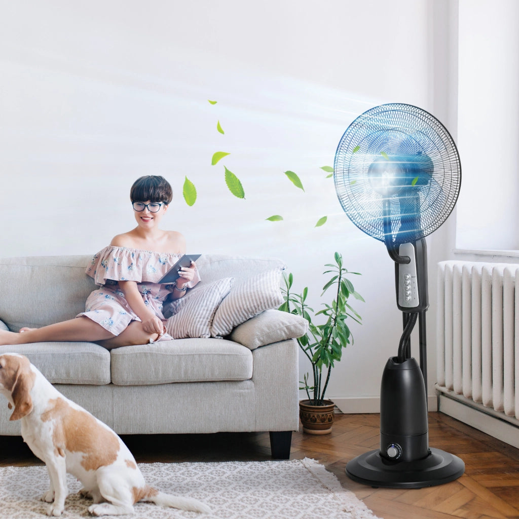 Ventilatore nebulizzatore 90W con ruote ¨C zephmum ¨C grigio e nero