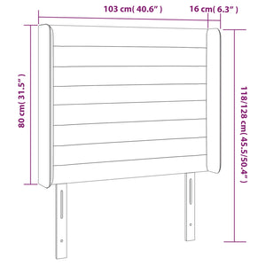 Testiera a LED Grigio Scuro 103x16x118/128cm in Velluto