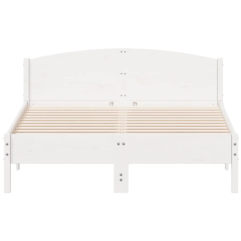 Letto senza Materasso Bianco 140x200 cm Legno Massello di Pino 842595