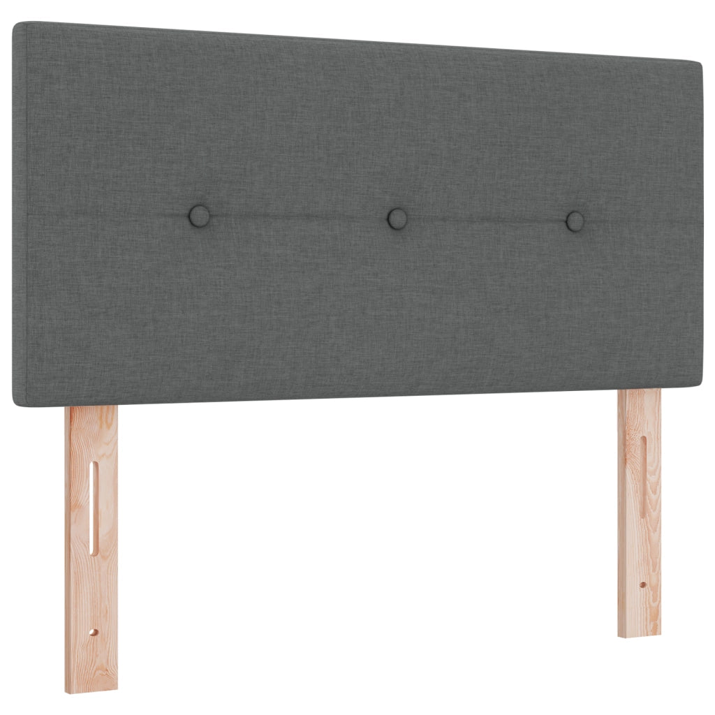 Letto con Rete a Doghe e Materasso & LED Grigio Scuro 80x200 cm in Tessuto