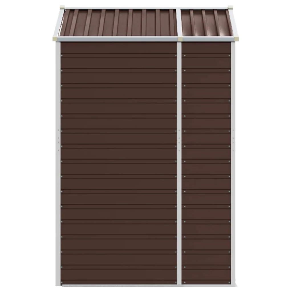 Casetta da giardino cabina ripostiglio casetta da esterno robusta casetta per attrezzi 191 x 130 x 198 cm acciaio zincato marrone 02_0022268