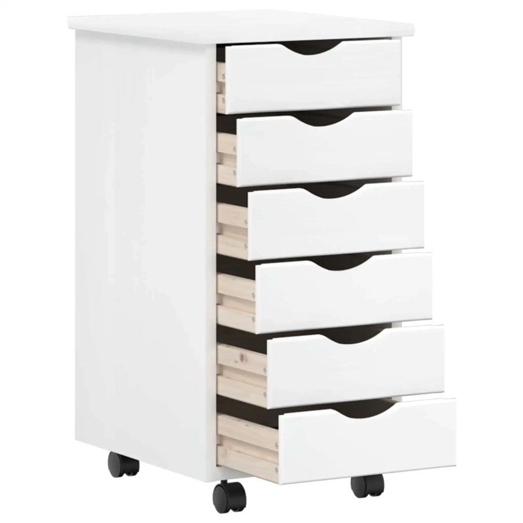 Set scrivania e mobiletto su ruote MOSS 2 pcs Bianco