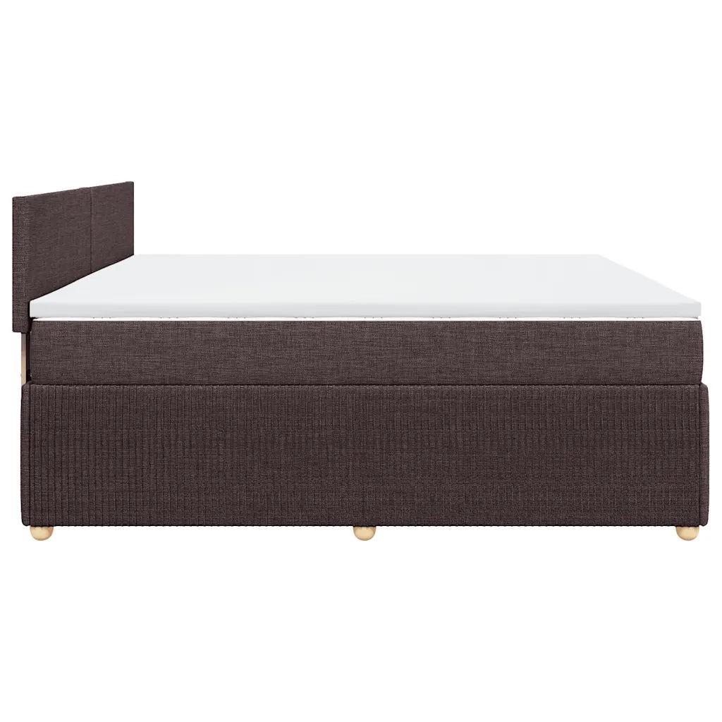 Giroletto a Molle con Materasso Marrone Scuro 200x200cm Tessuto