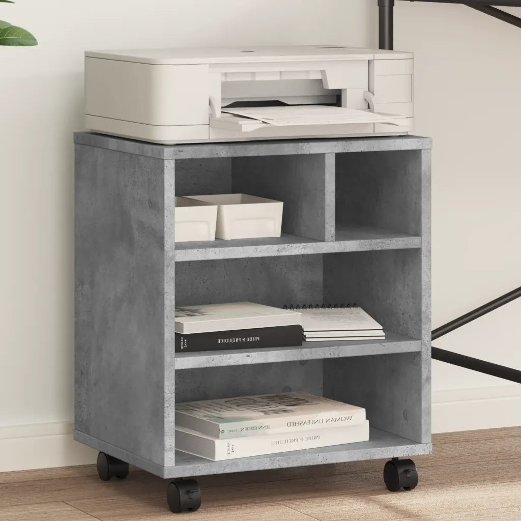 Supporto per Stampante con Ruote Grigio Cemento 41x32x48 cm CFW3290848