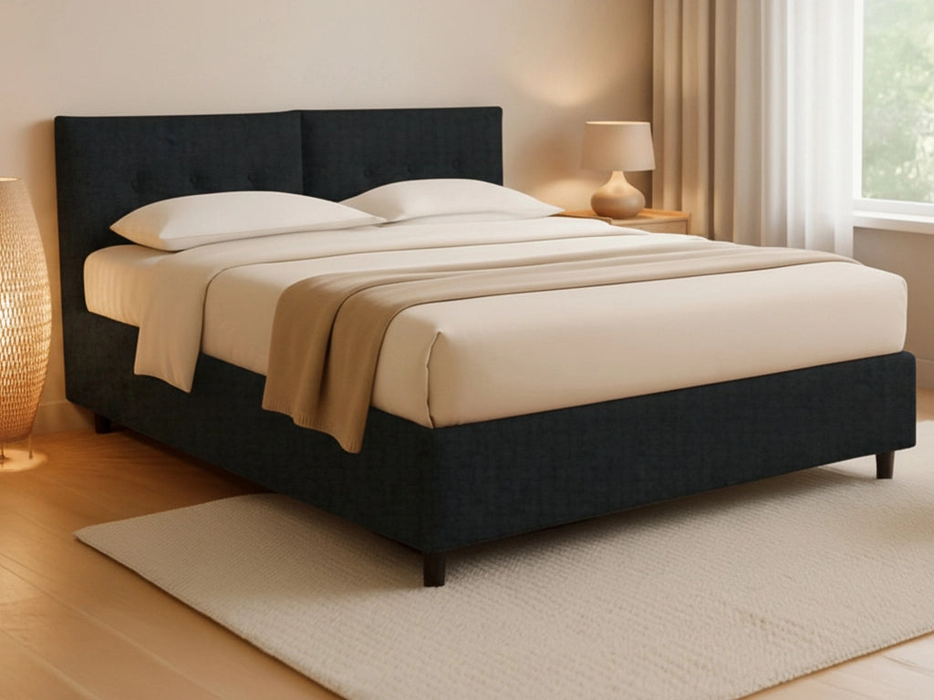 Derby, Letto Matrimoniale Sfoderabile Made in Italy, Grigio Scuro