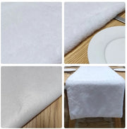 Tafelkleed in Faux Pelliccia - Decorazione Elegante - Bianco - Tafelrunner - Ideale per Feste Invernali - 38 x 183 cm