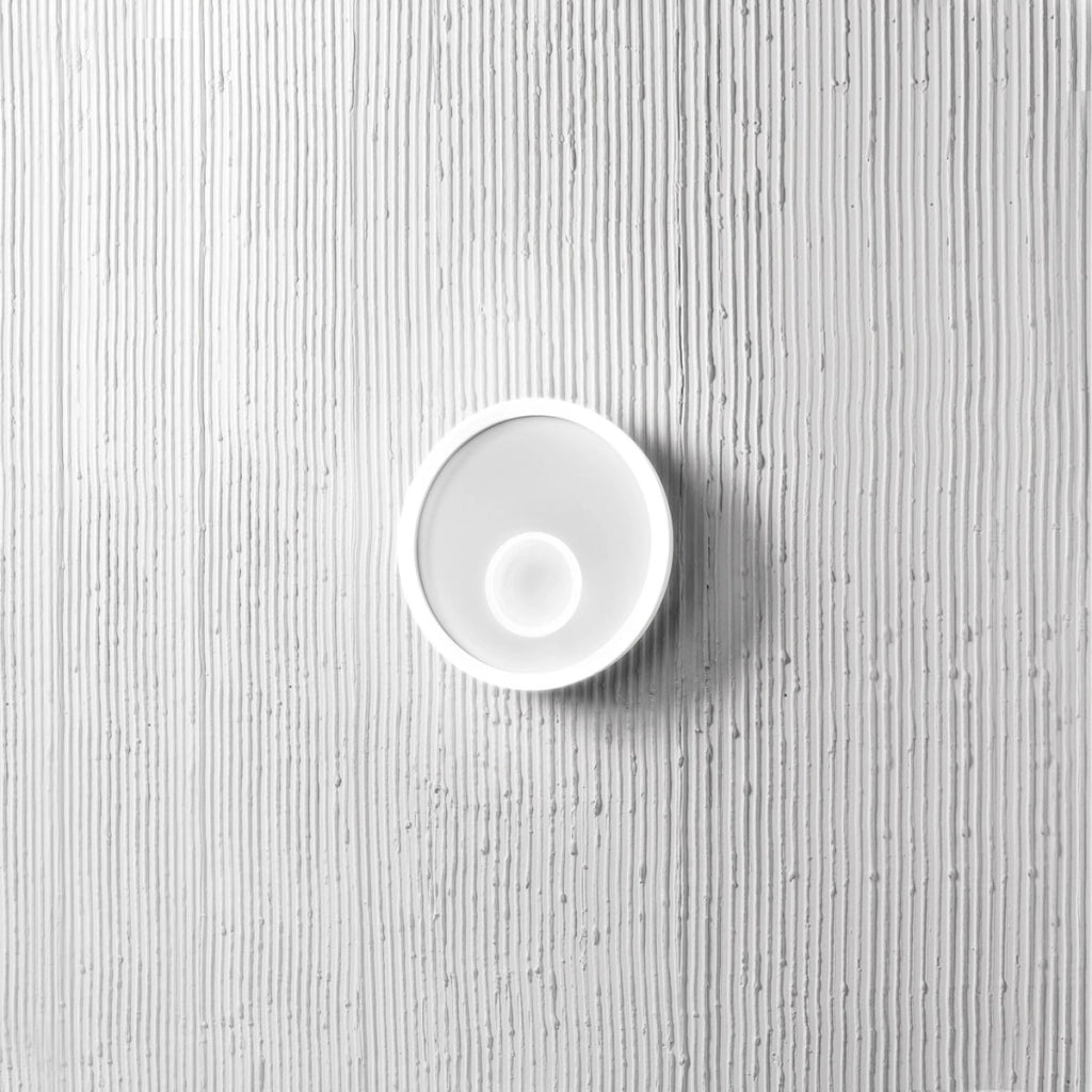 Lampada a soffitto Melania P/P LED 30W 3000K, plafoniera tonda in alluminio bianco, diffusore in metacrilato satinato, IP20, 1300lm - Gealuce