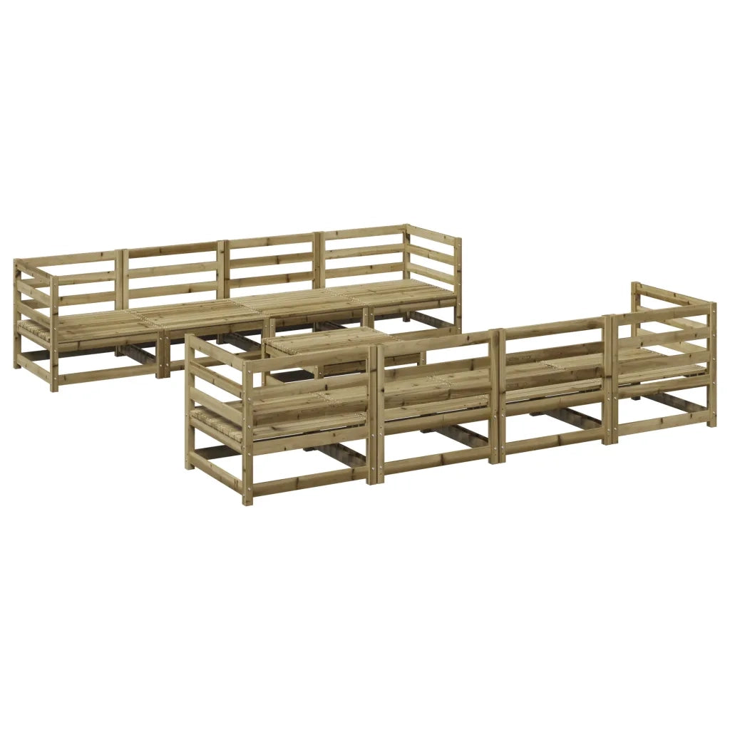 Set Divani da Giardino 9 pz in Legno Impregnato di Pino 3299357