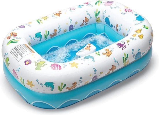 Bagnetto gonfiabile per bambini e neonati con cuscino per la schiena - Sicuro e divertente per il bagno fino a 24 mesi