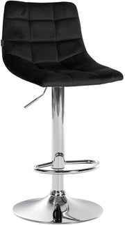 Sgabello Jerry Velvet nero,cromo