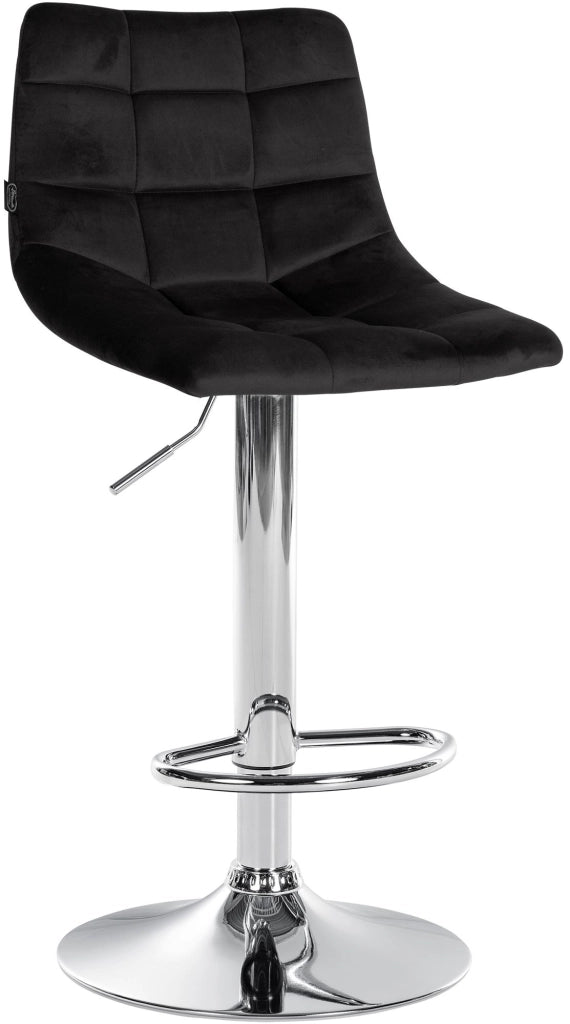Sgabello Jerry Velvet nero,cromo
