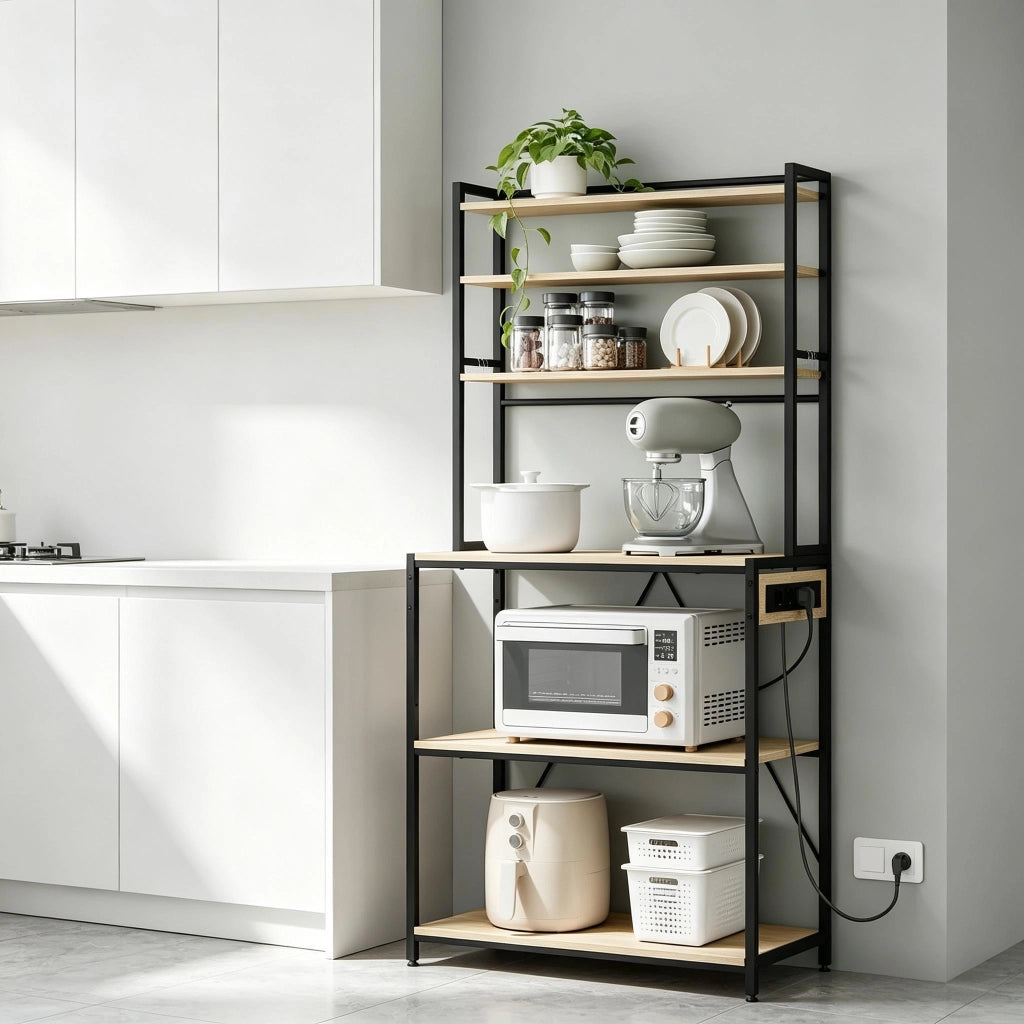 MOBILE CUCINA con prese 80x167x40 cm Rovere chiaro