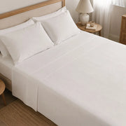 Sarenina, set Completo Letto Piazza e Mezza in Policotone, Bianco