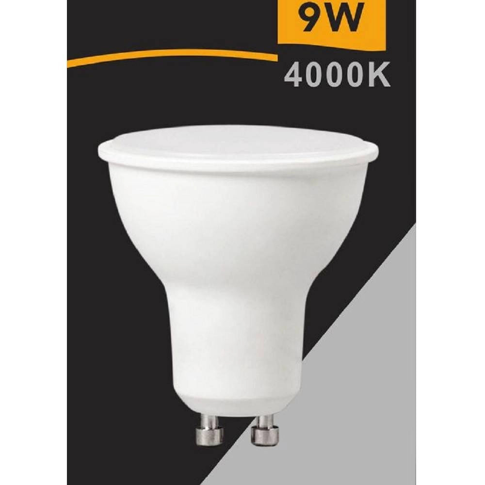 Trade Shop - Faretto Lampadina Led 9 Watt Gu10 Luce Calda Naturale Fredda Opaco 220° Gu10-9w - -bianco Naturale      -