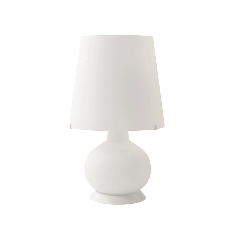 Lampada da Tavolo JUDY 32cm in Vetro Satinato e Metallo Bianco, Doppia Accensione E14+E27, Design Moderno per Interni IP20 - Rossini Group