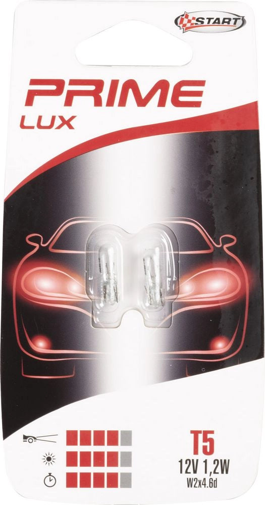 Coppia di lampadine auto in vetro T5 12V  1,2W W2X4.6d