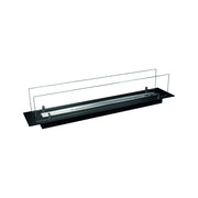 Bruciatore Affi, Fornello, Elemento riscaldante, Inceneritore, Made in Italy, 99x19 h21 cm, Nero e Argento