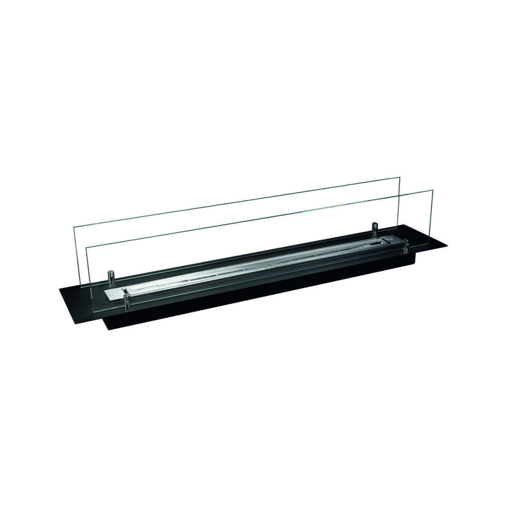 Bruciatore Affi, Fornello, Elemento riscaldante, Inceneritore, Made in Italy, 99x19 h21 cm, Nero e Argento