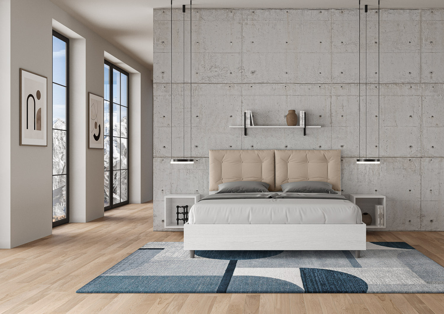 Letto Matrimoniale 160x190 cm Senza Rete Annalisa Egos Tortora