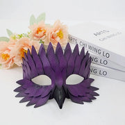 Maschera di uccello Halloween mascherata prom carnaval nero mezzo viso piuma maschera accessorio